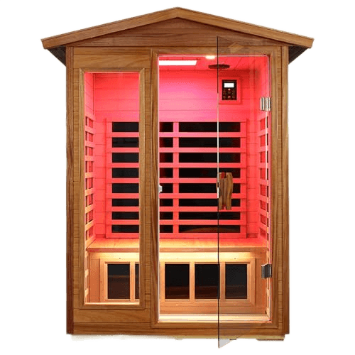 Outdoor 2 Person Far Infrared Sauna - Premium Mahogany Wood